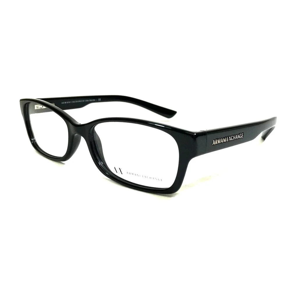 Armani Exchange Eyeglasses Frames AX3017 8004 Polished Black Rectangle 52-16-135 - Picture 6 of 12